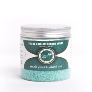 sel de bain à la menthe verte